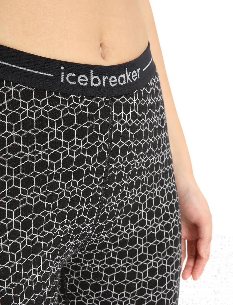 Women's Icebreaker Merino 250 Vertex Alpine Geo Leggings Black / Snow | CA 1416RVDW